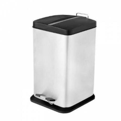 Lixeira Retangular 6 Litros Tampa Preta-Inox GhelPlus - Gaam Menor preço em Lixeira Retangular 6 Litros Tampa Preta-Inox GhelPlus - Gaam