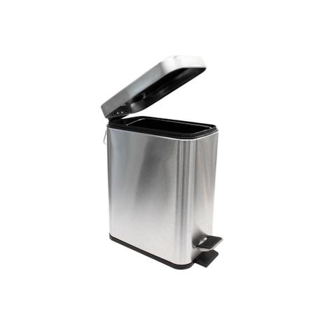 Lixeira Retangular com Pedal 5 Litros Inox Escovado - Casanova Menor preço em Lixeira Retangular com Pedal 5 Litros Inox Escovado - Casanova