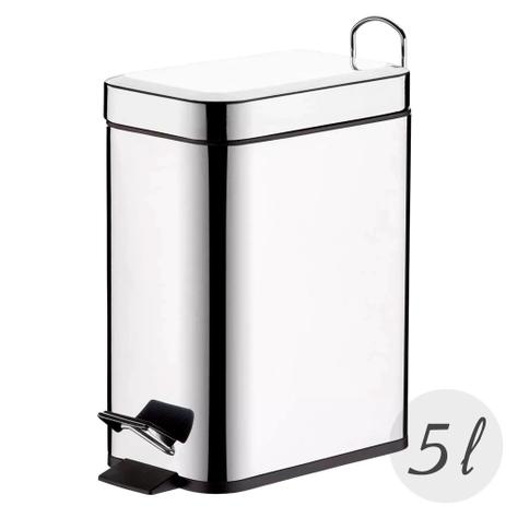 Lixeira Retangular Slim Aço Inox 5 Litros Kala Menor preço em Lixeira Retangular Slim Aço Inox 5 Litros Kala
