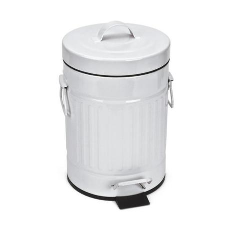 Lixeira Retrô 5L- Branca - Mek - Jolitex Menor preço em Lixeira Retrô 5L- Branca - Mek - Jolitex