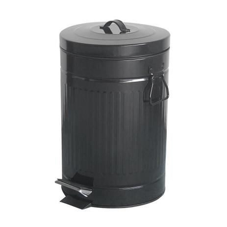 Lixeira Retrô com Pedal Preto 12L - A/CASA - A\CASA Menor preço em Lixeira Retrô com Pedal Preto 12L - A/CASA - A\CASA
