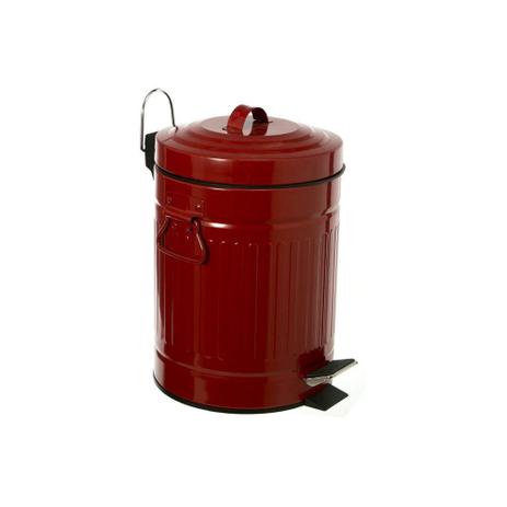 Lixeira Retrô em Aço com Pedal 5 Litros Vermelha - Casa etna Menor preço em Lixeira Retrô em Aço com Pedal 5 Litros Vermelha - Casa etna