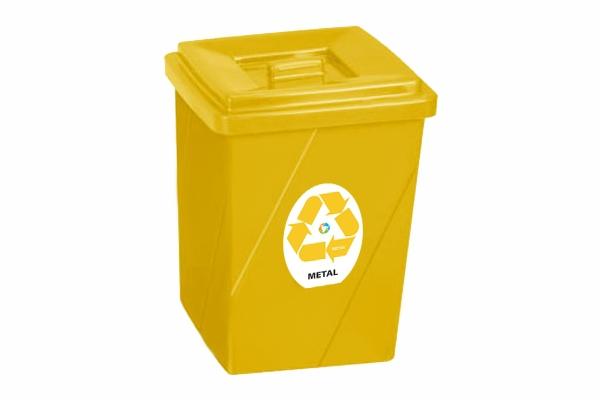 Lixeira Seletiva com Tampa 52 Litros Retangular para Metal - Só Lixeiras Menor preço em Lixeira Seletiva com Tampa 52 Litros Retangular para Metal - Só Lixeiras