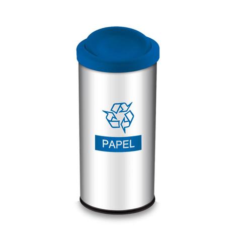 Lixeira Seletiva com Tampa Basculante e Adesivo Azul 40,5 Litros - Brinox Menor preço em Lixeira Seletiva com Tampa Basculante e Adesivo Azul 40,5 Litros - Brinox