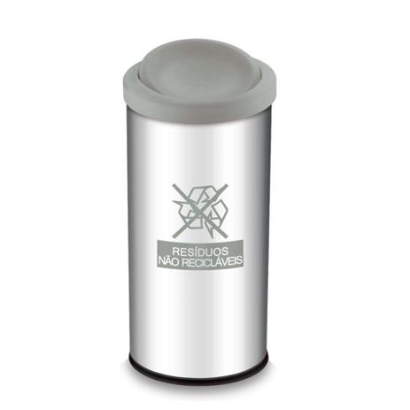 Lixeira Seletiva com Tampa Basculante e Adesivo Cinza 40,5 Litros - Brinox Menor preço em Lixeira Seletiva com Tampa Basculante e Adesivo Cinza 40,5 Litros - Brinox