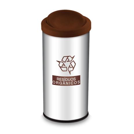 Lixeira Seletiva com Tampa Basculante e Adesivo Marrom 40,5 Litros - Brinox Menor preço em Lixeira Seletiva com Tampa Basculante e Adesivo Marrom 40,5 Litros - Brinox