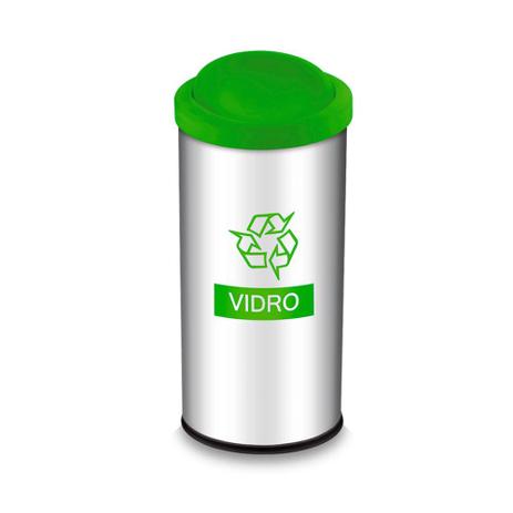 Lixeira Seletiva com Tampa Basculante e Adesivo Verde 40,5 Litros - Brinox Menor preço em Lixeira Seletiva com Tampa Basculante e Adesivo Verde 40,5 Litros - Brinox