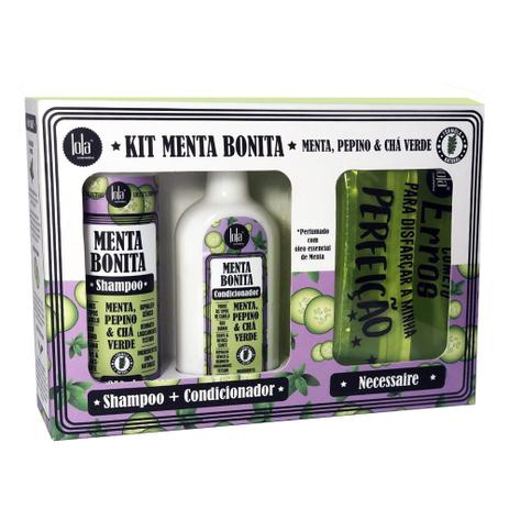 Menor preço em Lola Cosmetics Menta Bonita Kit - Shampoo + Condicionador + Nécessaire