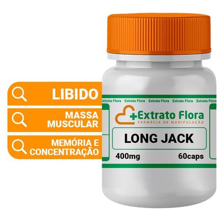 Long Jack (Estimulante Hormônios Andrógenos) 400mg 60 Cápsulas - Extrato flora Menor preço em Long Jack (Estimulante Hormônios Andrógenos) 400mg 60 Cápsulas - Extrato flora