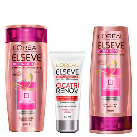 LOréal Paris Elseve Quera-Liso Mq 230º Kit - Shampoo + Leave-In + Ganhe Condicionador Menor preço em LOréal Paris Elseve Quera-Liso Mq 230º Kit - Shampoo + Leave-In + Ganhe Condicionador