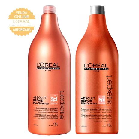 LOréal Professionnel Absolut Repair Pós-Química Kit - Shampoo 1,5L + Condicionador 1,5L Menor preço em LOréal Professionnel Absolut Repair Pós-Química Kit - Shampoo 1,5L + Condicionador 1,5L