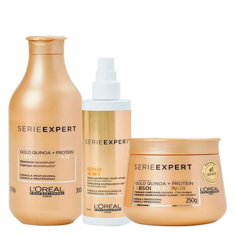 LOréal Professionnel AR Gold Quinoa Kit - Shampoo + Máscara + Leave In - L'Oréal Professionnel