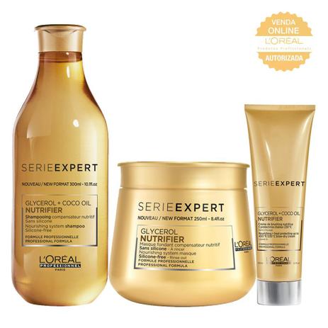 LOréal Professionnel Nutrifier Kit - Shampoo + Máscara + Leave-In - L'Oréal Professionnel Menor preço em LOréal Professionnel Nutrifier Kit - Shampoo + Máscara + Leave-In - L'Oréal Professionnel