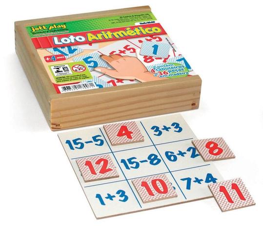 Loto Aritmético Com 40 Peças Em M.D.F - Jottplay Menor preço em Loto Aritmético Com 40 Peças Em M.D.F - Jottplay