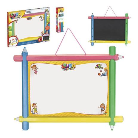 Lousa criativa infantil 2 em 1 quadro branco e verde com cavalete com kit para pintura estudo e dese - Gimp Menor preço em Lousa criativa infantil 2 em 1 quadro branco e verde com cavalete com kit para pintura estudo e dese - Gimp