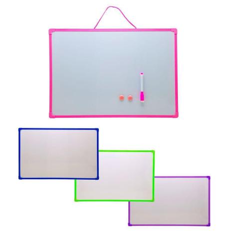 LOUSA MAGNETICA QUADRO INFANTIL ADULTO BRANCO CANETA APAGADOR E IMA MAGNETICO 35X25CM MOLDURA Azul - MAKEDA Menor preço em LOUSA MAGNETICA QUADRO INFANTIL ADULTO BRANCO CANETA APAGADOR E IMA MAGNETICO 35X25CM MOLDURA Azul - MAKEDA