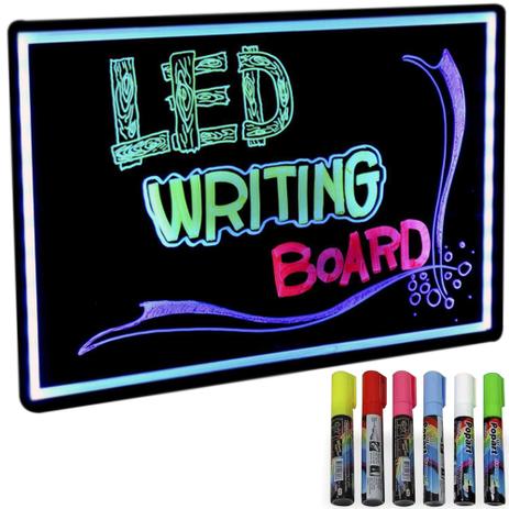 Lousa Painel Letreiro Quadro Luminoso Led 60x80cm + Canetas - Lelong Menor preço em Lousa Painel Letreiro Quadro Luminoso Led 60x80cm + Canetas - Lelong