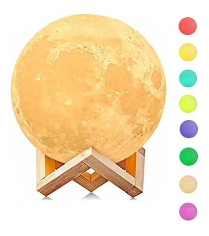 Lua Cheia 3d Luminária de Mesa Abajur Caixa de Som Bluetooth 14cm Bivolt Touch 4 Cores Menor preço em Lua Cheia 3d Luminária de Mesa Abajur Caixa de Som Bluetooth 14cm Bivolt Touch 4 Cores