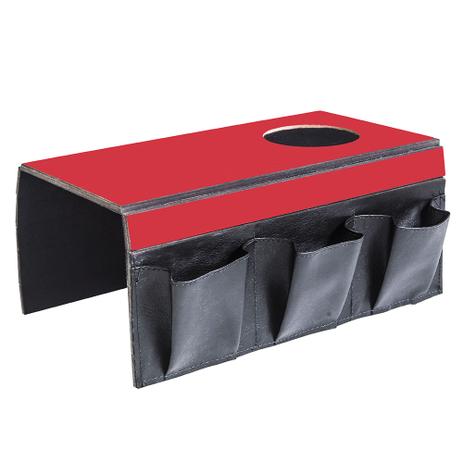 Lugar Americano para Sofá com 1 Espaço para Copo e 3 Bolsos - 40x30 cm - Laminado Vermelho - Evolux Menor preço em Lugar Americano para Sofá com 1 Espaço para Copo e 3 Bolsos - 40x30 cm - Laminado Vermelho - Evolux