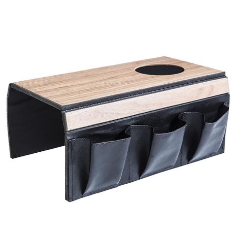 Lugar Americano para Sofá com 1 Espaço para Copo e 3 Bolsos - 40x30 cm - Madeira Avelã - Evolux Menor preço em Lugar Americano para Sofá com 1 Espaço para Copo e 3 Bolsos - 40x30 cm - Madeira Avelã - Evolux