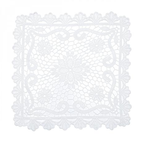 Lugar Americano Retangular de Trama Sintética Engomado Flower 40cmx40cm Lyor Branco Menor preço em Lugar Americano Retangular de Trama Sintética Engomado Flower 40cmx40cm Lyor Branco