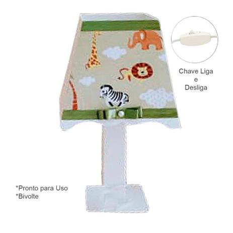 Luminária Abajur com Fiação para Quarto Do Bebê Tema Safari - Bia Baby Decor Menor preço em Luminária Abajur com Fiação para Quarto Do Bebê Tema Safari - Bia Baby Decor