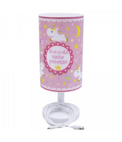 Luminária Abajur Rosa Unicórnio Boa Noite Princesa - Projeto Kiwi Menor preço em Luminária Abajur Rosa Unicórnio Boa Noite Princesa - Projeto Kiwi