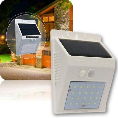 Luminaria Arandela Solar Led Branca Fria Casa Jardim - Concise Fashion Style Menor preço em Luminaria Arandela Solar Led Branca Fria Casa Jardim - Concise Fashion Style