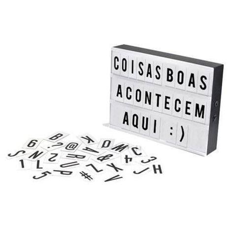 Luminária Cinema Light Box Led A5 96 Letras Números Ícones - Coisaria Menor preço em Luminária Cinema Light Box Led A5 96 Letras Números Ícones - Coisaria