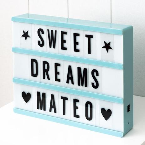 Luminária Cinema Light Box Led Azul A5 96 Letras Números Ícones - Coisaria Menor preço em Luminária Cinema Light Box Led Azul A5 96 Letras Números Ícones - Coisaria