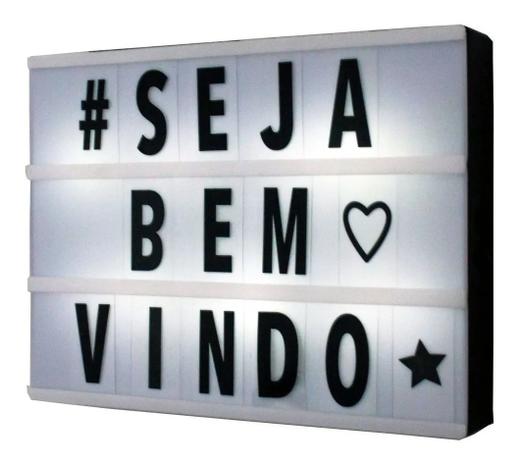 Luminária Cinema LightBox Placa Luminosa Led Letra Num Ícone - Kit Girl Menor preço em Luminária Cinema LightBox Placa Luminosa Led Letra Num Ícone - Kit Girl