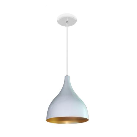 Luminaria Colorida Modelo Funil Grande 32 cm x 23 cm - Branco com Dourado - Lustres amandini Menor preço em Luminaria Colorida Modelo Funil Grande 32 cm x 23 cm - Branco com Dourado - Lustres amandini