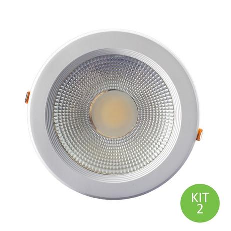 Luminária de embutir Spot Downlight Led Cob 30w Branco Quente Kit 2 - Rgled Menor preço em Luminária de embutir Spot Downlight Led Cob 30w Branco Quente Kit 2 - Rgled
