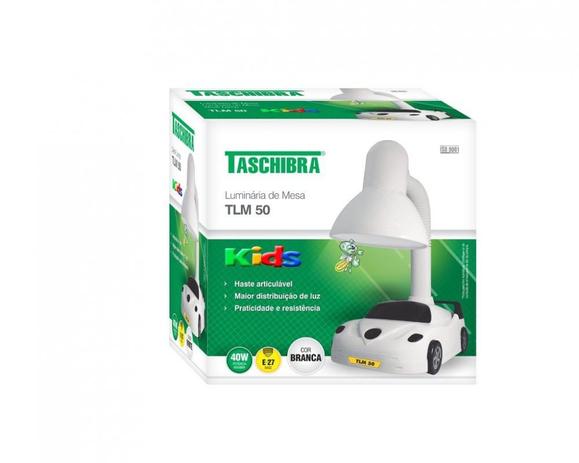 Luminária de Mesa Kids TLM 50 Branco Taschibra Menor preço em Luminária de Mesa Kids TLM 50 Branco Taschibra