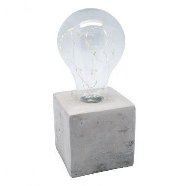 Luminaria de mesa led com base de cimento 8cm x 18,5cm - Btc decor Menor preço em Luminaria de mesa led com base de cimento 8cm x 18,5cm - Btc decor