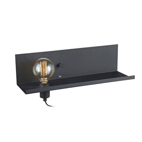 Menor preço em Luminária de parede com USB na cor preta - Lamp show