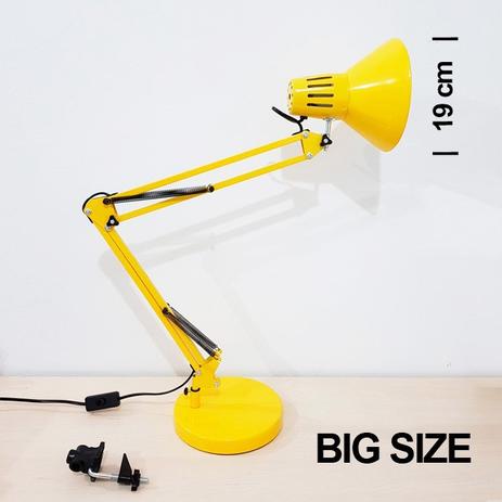 Luminária Grande Mesa Articulável Retrô Vintage Estudo Leitura Amarela com Garra LM1783 - Eluminárias - Eluminarias Menor preço em Luminária Grande Mesa Articulável Retrô Vintage Estudo Leitura Amarela com Garra LM1783 - Eluminárias - Eluminarias
