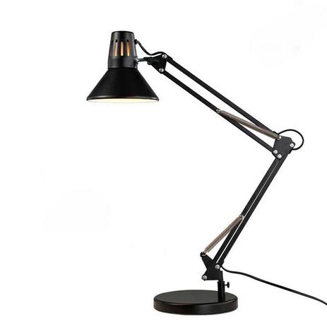 Luminária Grande Mesa Articulável Retrô Vintage Estudo Leitura Preta com Garra LM1758 - Eluminarias Menor preço em Luminária Grande Mesa Articulável Retrô Vintage Estudo Leitura Preta com Garra LM1758 - Eluminarias