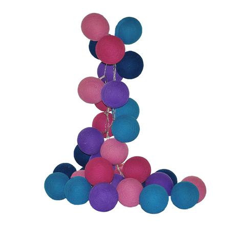 Menor preço em Luminária infantil LED CORMILU Roxo Rosa Azul Lisboa 20 bolas À Pilha