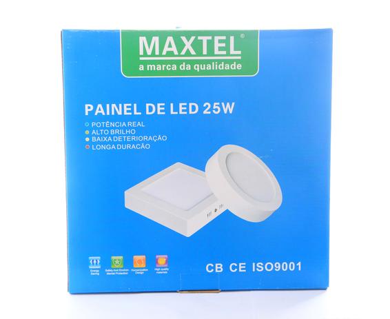 Luminária Led 25W Sobrepor Redondo Maxtel Branco Frio Menor preço em Luminária Led 25W Sobrepor Redondo Maxtel Branco Frio