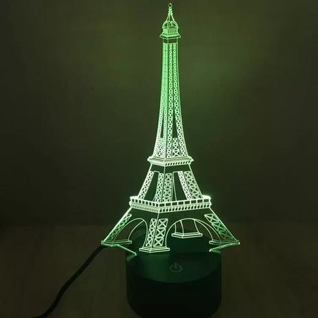 Luminária Led 3D Torre Eiffel Abajur 7 Cores - Exclusivo Menor preço em Luminária Led 3D Torre Eiffel Abajur 7 Cores - Exclusivo