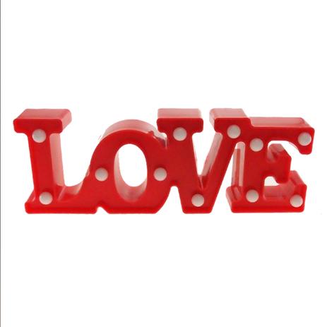 Luminaria Led Abajur Decoração Love Vermelho Plastico 26x15x3 - Maisaz é boa?