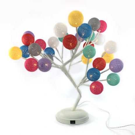Luminária Led Arvore Branca 32 bolas Coloridas bivolt - Geral Menor preço em Luminária Led Arvore Branca 32 bolas Coloridas bivolt - Geral