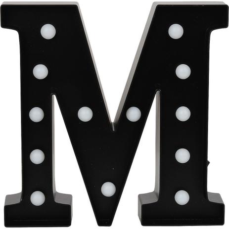 Menor preço em Luminária Led Decorativa Letra M CV151191 Cazza Preta