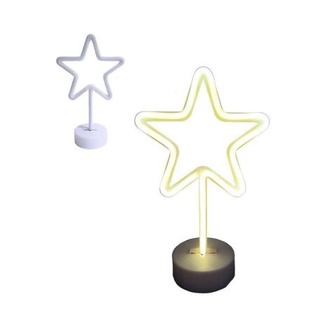 Luminaria led neon festa estrela abajur com base a pilha ou usb - Gimp Menor preço em Luminaria led neon festa estrela abajur com base a pilha ou usb - Gimp