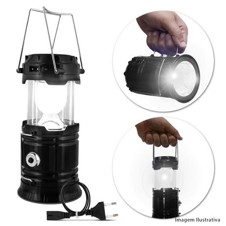 Luminária LED Retrátil Lampião Solar Recarregável Bivolt USB Preto Lanterna Alças Luz Emergência - Prime Menor preço em Luminária LED Retrátil Lampião Solar Recarregável Bivolt USB Preto Lanterna Alças Luz Emergência - Prime
