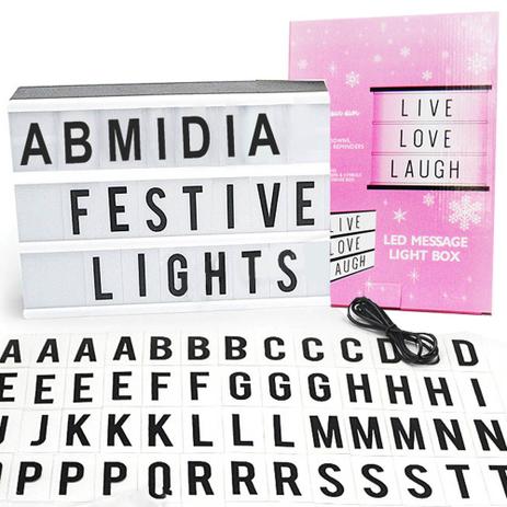Luminaria Letreiro Led Quadro Painel 90 Letras Numeros (QZ6223-22) - Ab midia Menor preço em Luminaria Letreiro Led Quadro Painel 90 Letras Numeros (QZ6223-22) - Ab midia