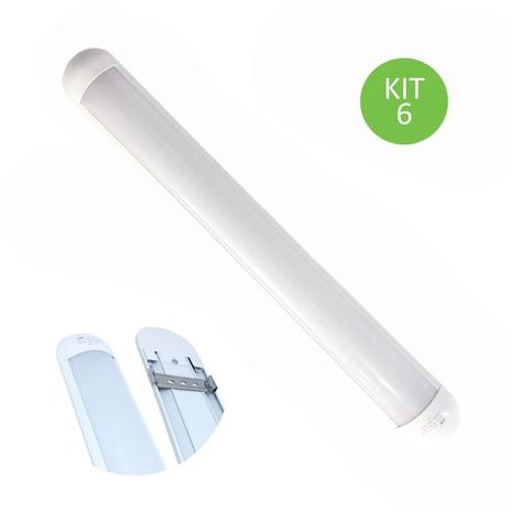 Luminária Linear Super Led Slim 60cm Calha 18w Bivolt Kit 6 - Ctb Menor preço em Luminária Linear Super Led Slim 60cm Calha 18w Bivolt Kit 6 - Ctb
