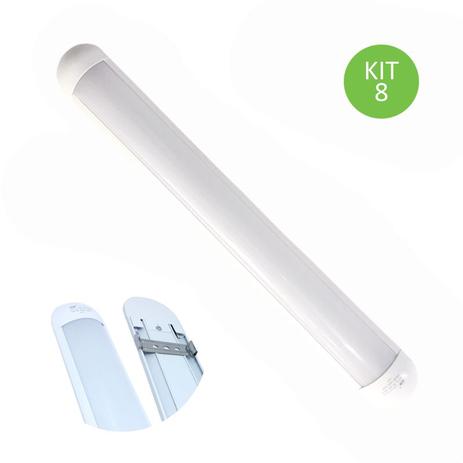 Luminária Linear Super Led Slim 60cm Calha 18w Bivolt Kit 8 - Ctb Menor preço em Luminária Linear Super Led Slim 60cm Calha 18w Bivolt Kit 8 - Ctb