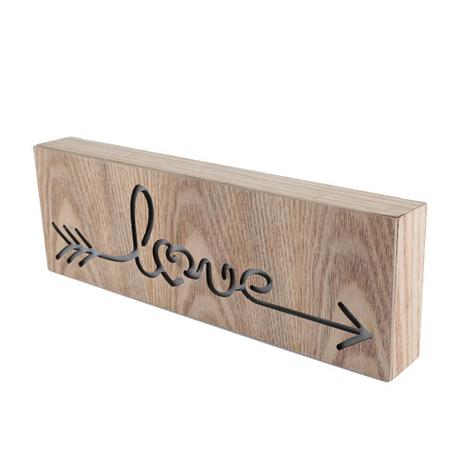 Luminária Love Decorativa de Madeira com Luz Led - Urban Menor preço em Luminária Love Decorativa de Madeira com Luz Led - Urban